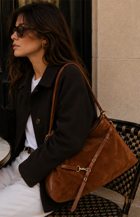 Victor Handbag - Suede/Camel