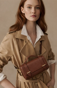 Margot Clutch Bag - Leather/Brown