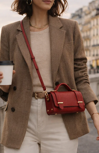 Margot Clutch Bag - Leather/Red