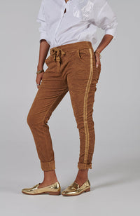 Christo Velvet Jogger - Caramel