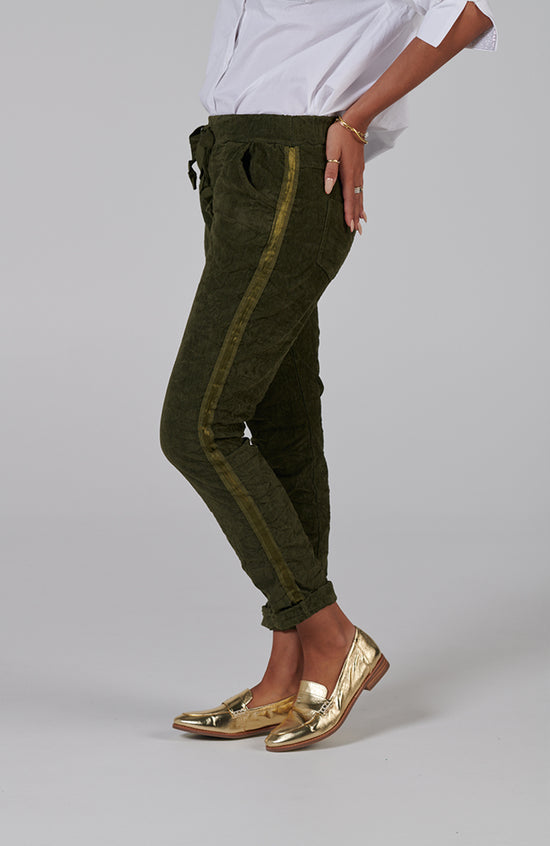 Christo Velvet Jogger - Olive