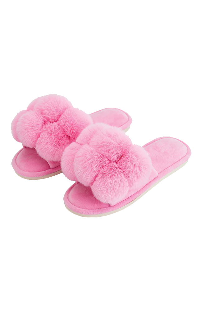 Luxe Pom Pom Slippers - Candy