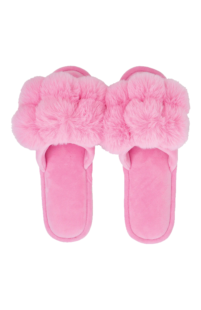 Luxe Pom Pom Slippers - Candy