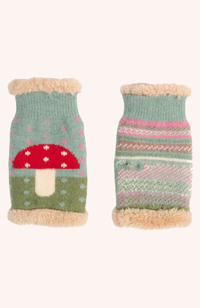 Cosy Wrist Warmers - Toadstool on Ice