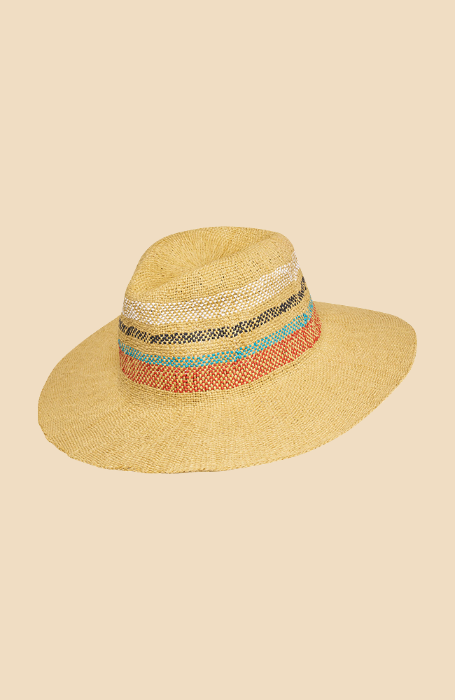 Daphne Hat - Natural with Stripe