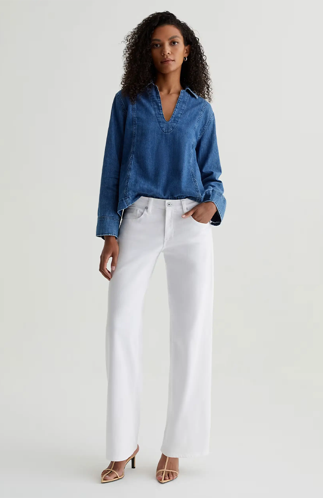 Adria Low-Rise Wide Leg - Gallery White