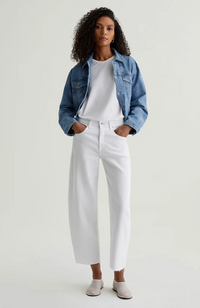 Hattie Crop High-Rise Barrel - Gallery White