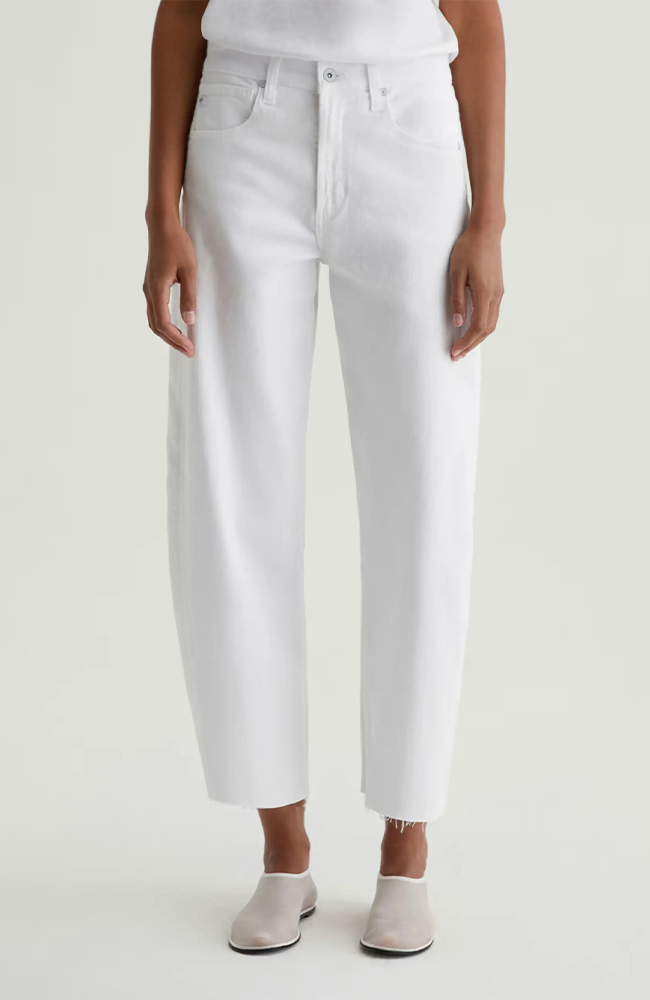 Hattie Crop High-Rise Barrel - Gallery White