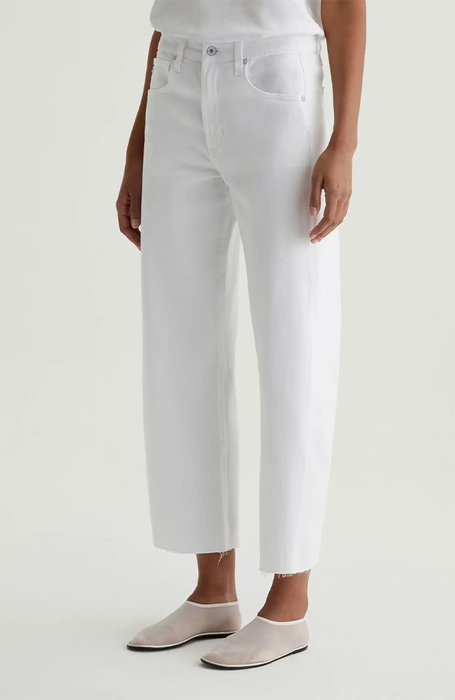 Hattie Crop High-Rise Barrel - Gallery White