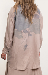 Cats Meow Shirt - Big Roses Blush