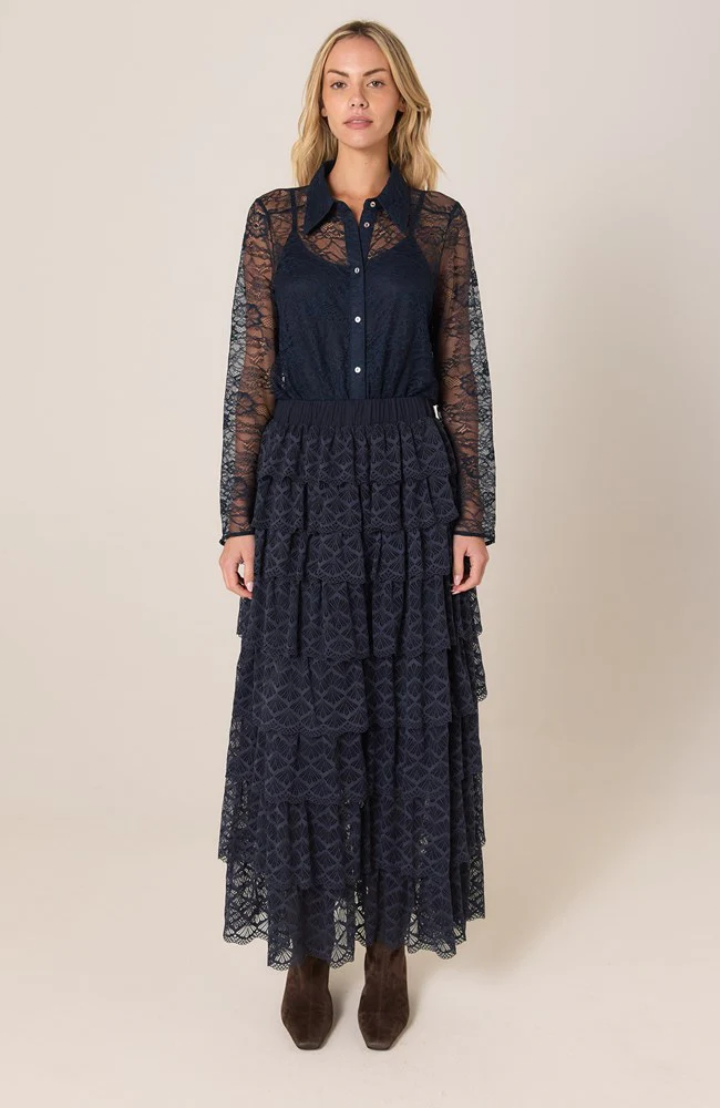 Domino Maxi Skirt - Navy