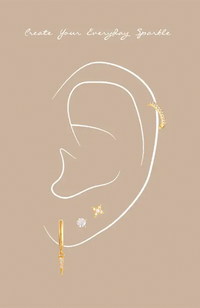 Hex Huggie Earrings - Gold