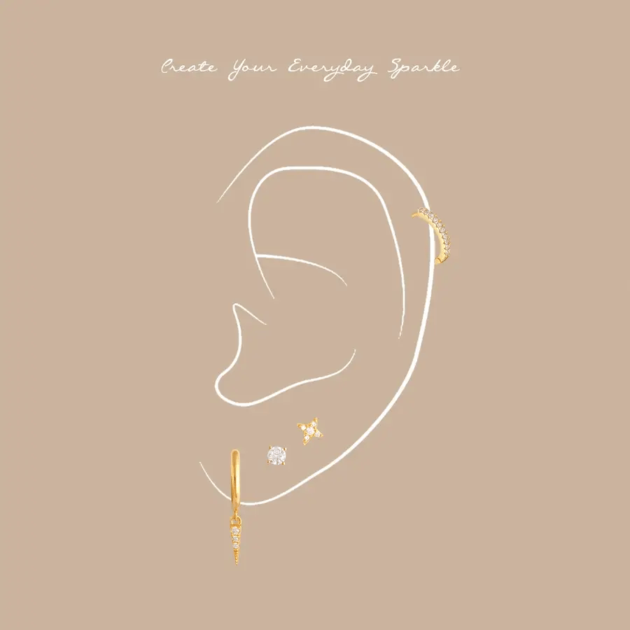 Shine Stud Earrings - Silver