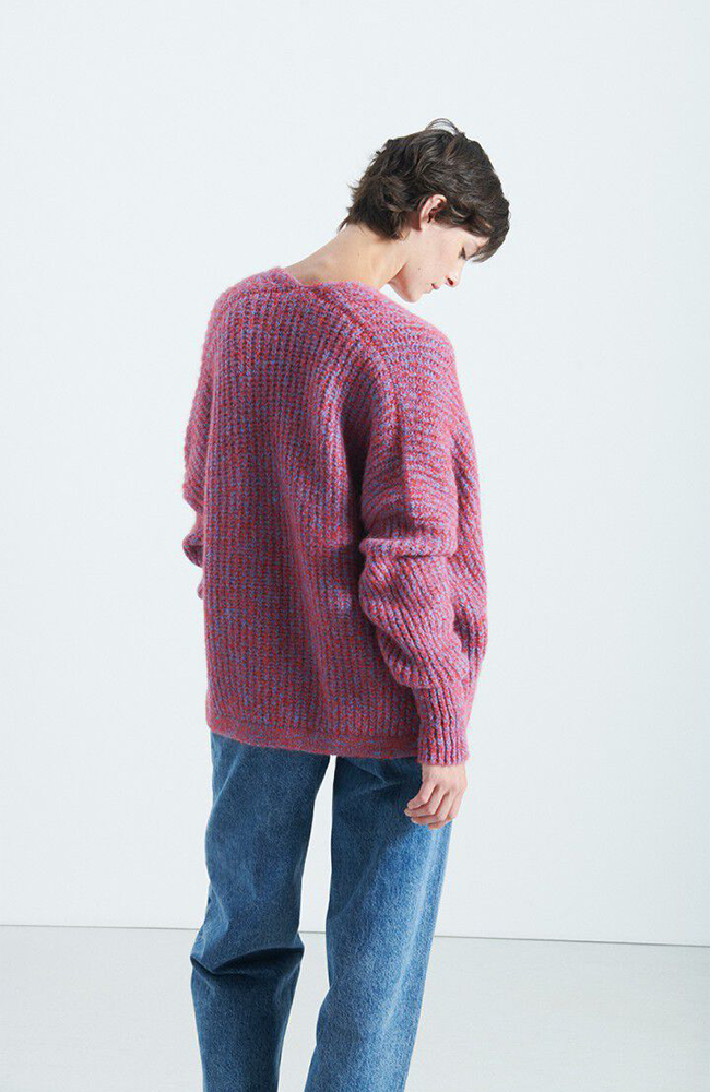 East Cropped Cardigan - Heathered Chili Red