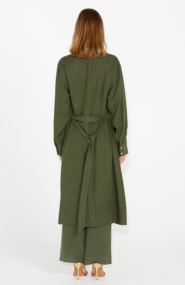 Alter Ego Duster Shirt Dress - Olive
