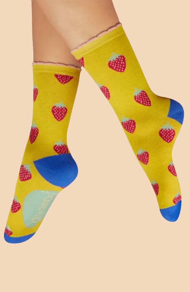 Succulent Strawberry Ankle Socks