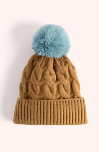 Elise Bobble Hat - Chocolate/Ice