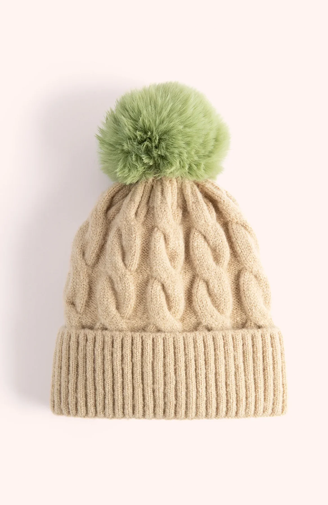 Elise Hat - Cream/Sage