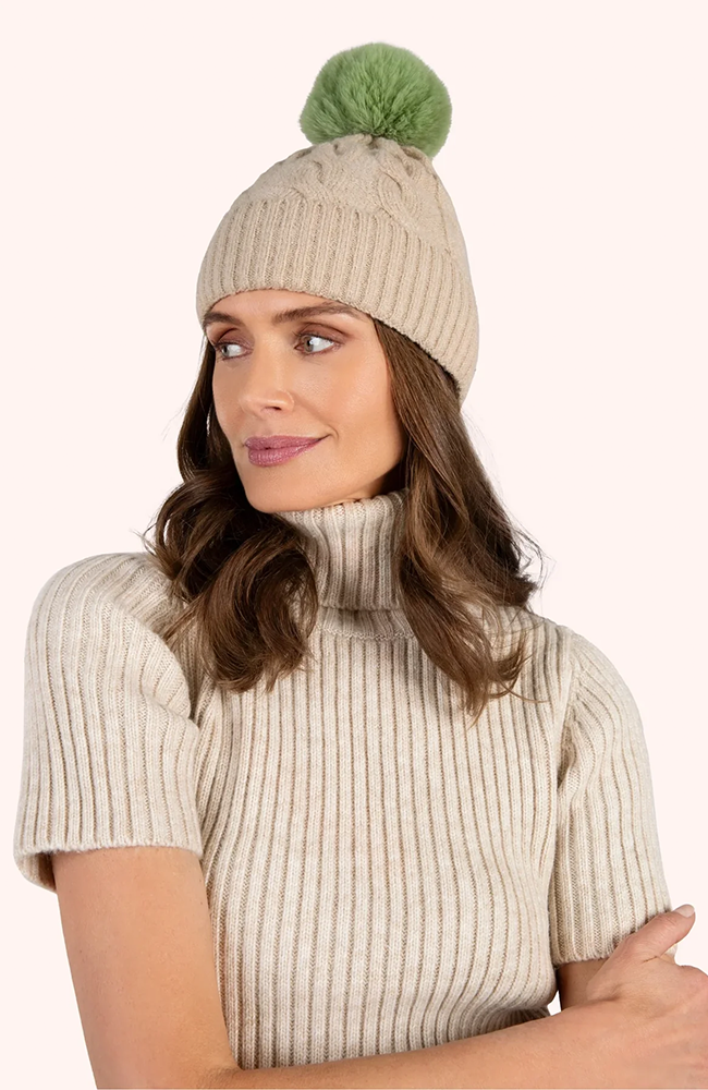 Elise Hat - Cream/Sage
