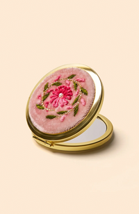 Embroidered Mirror - Pink Petals