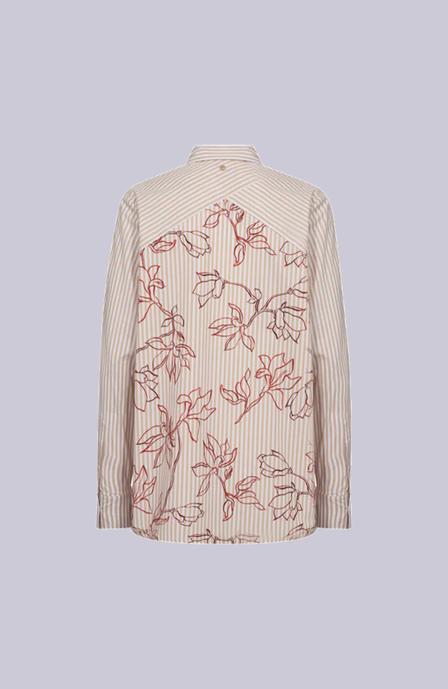 Elinda Leafy Stripe Shirt - Sesame