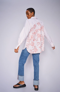 Elinda Leafy Stripe Shirt - Sesame