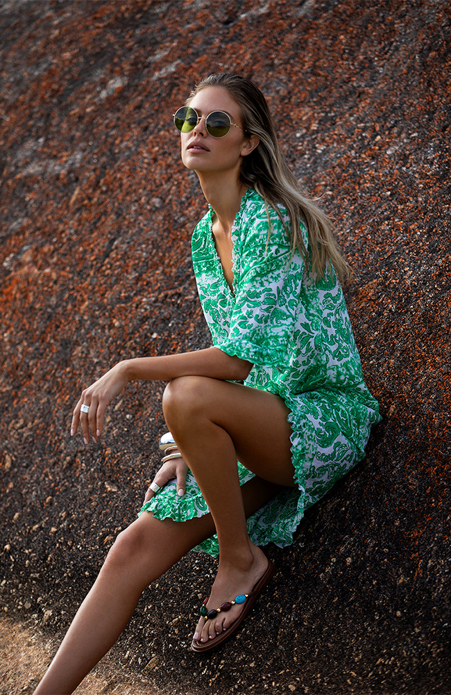 Middy Indi Dress - Esperance Green