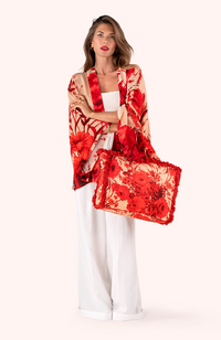 Fringed Box Cotton Tote - Rouge Blooms