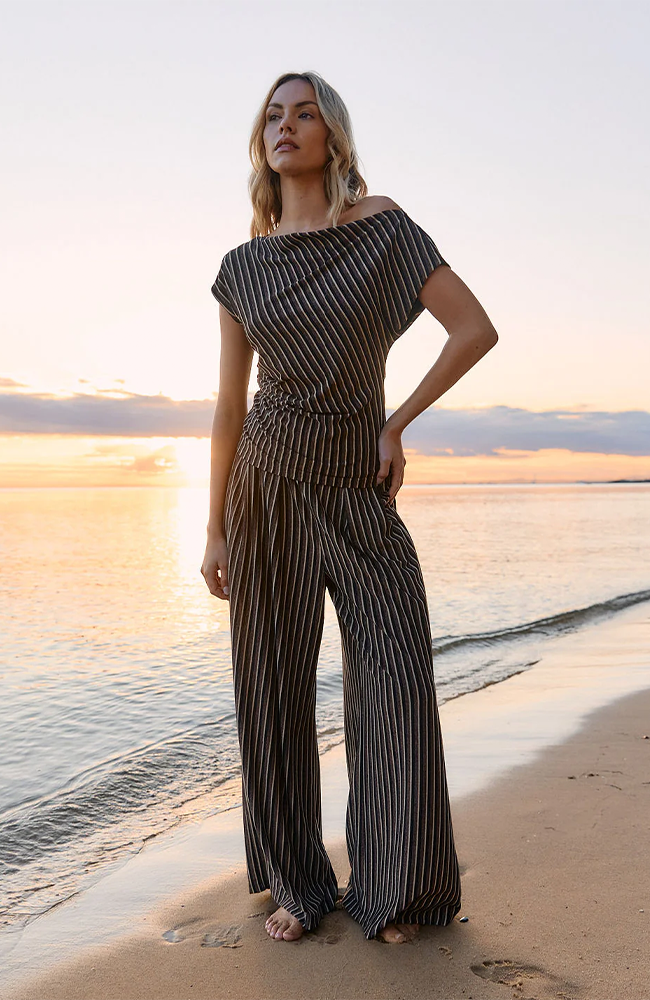 Everlyn Metallic Jersey Pant - Multicolor