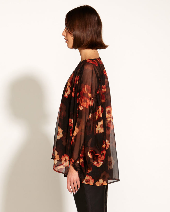 Bloom Batwing Sleeve Shirt - Rose Dust Floral