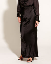 Only She Knows Maxi  Skirt - Black