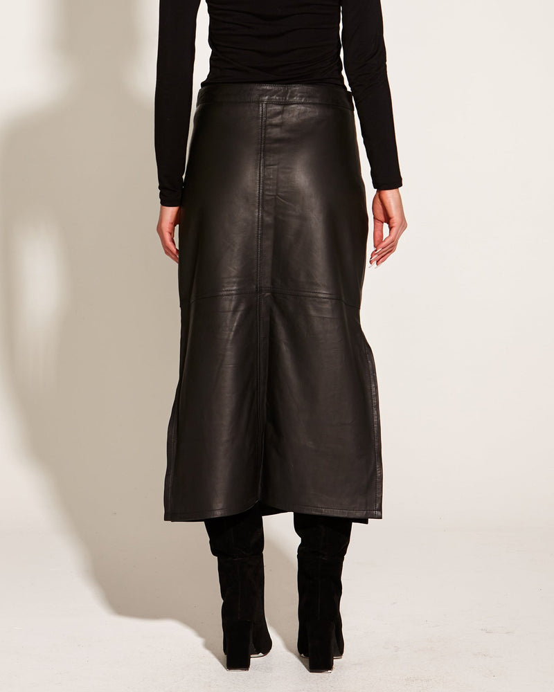 Underground Leather Midi Skirt - Black