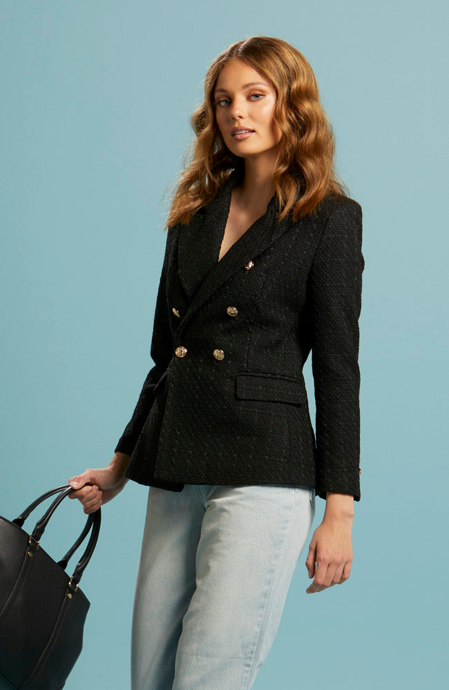 Babylon Boucle Blazer - Black