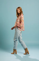 Another Love Shirred Neck Top - Vintage Floral