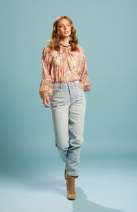 Another Love Shirred Neck Top - Vintage Floral