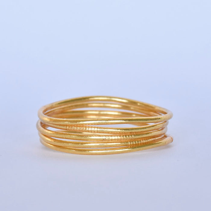 Budhist Temple Bangle Thin - Gold