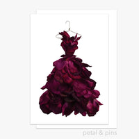 Red Wine Rose Gown Greeting Card