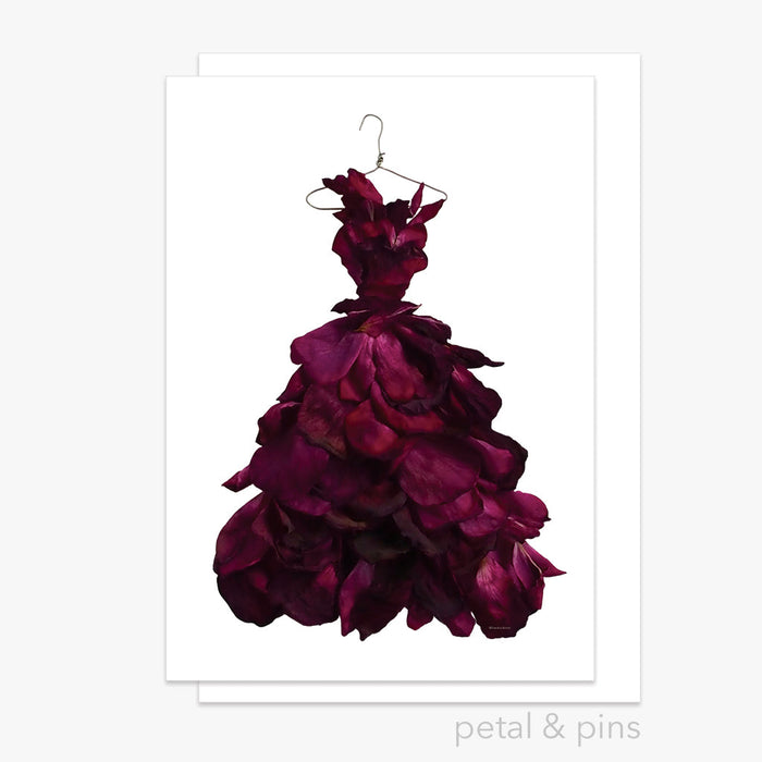 Red Wine Rose Gown Greeting Card