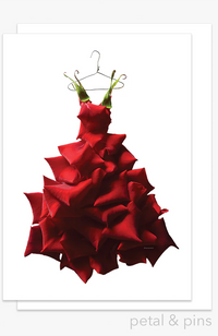 Red Rose Gown Greeting Card