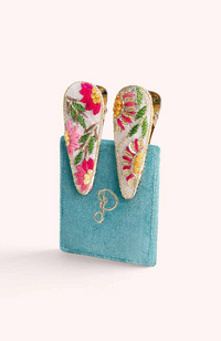 Hairclips - Cream Flora