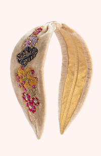 Velvet Headband - Cream Posy