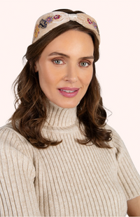 Velvet Headband - Cream Posy