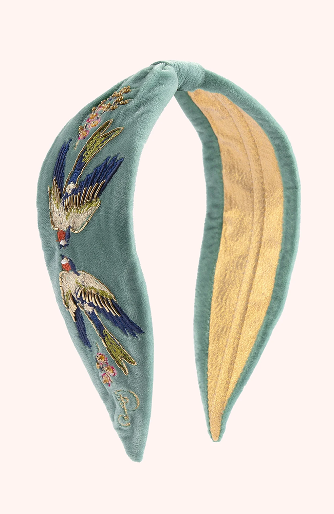Velvet Headband - Swooping Swallows