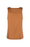Astrid V-Neck Silk Tank Top - Pecan