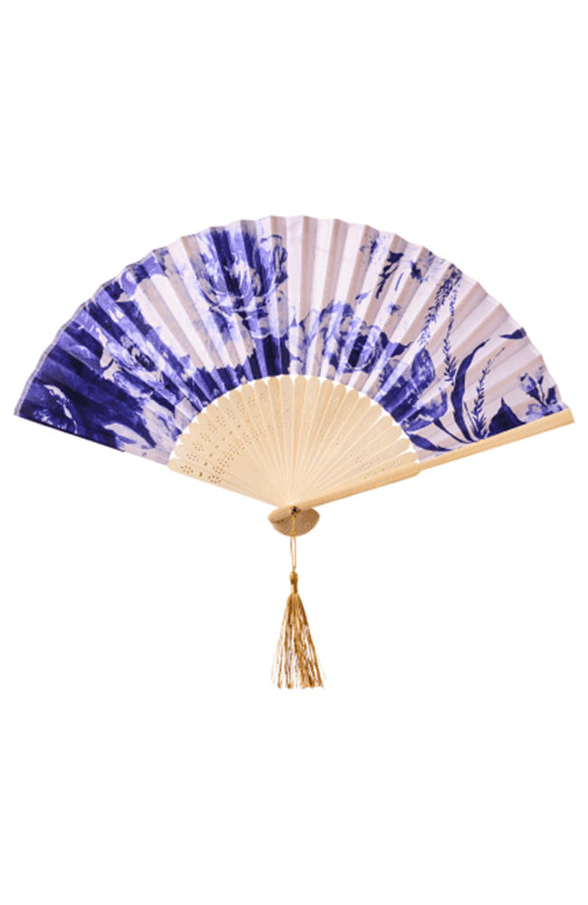 Hand Fan - China Blue Blooms