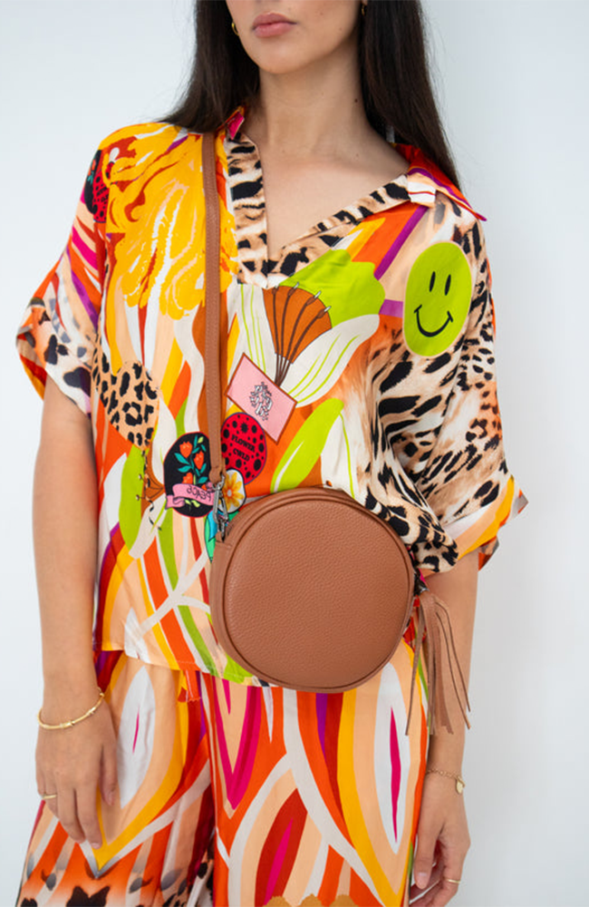 Harlow Round Cross Body - Tan