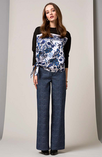 Harper Pant - Denim Houndstooth