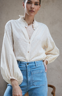 Hathaway Top - Eton Dot/Cashmere