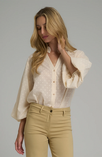 Hathaway Top - Eton Dot/Cashmere