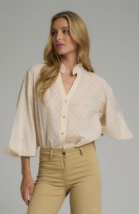 Hathaway Top - Eton Dot/Cashmere